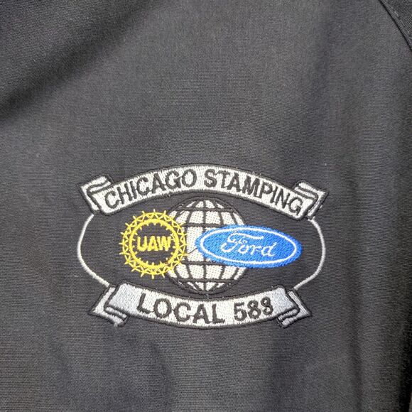 King Louie Men's UAW Chicago Stamping Full Zip Jacket Black Medium Vintage Union - Picture 5 of 15